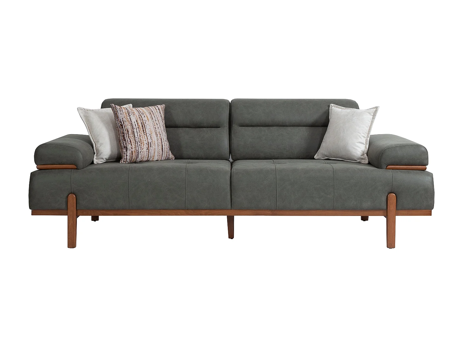 Set Divano Spring 3 pezzi Beige‑Grigio – 2 divani 3 posti + poltrona, 2 letti 90×200 cm