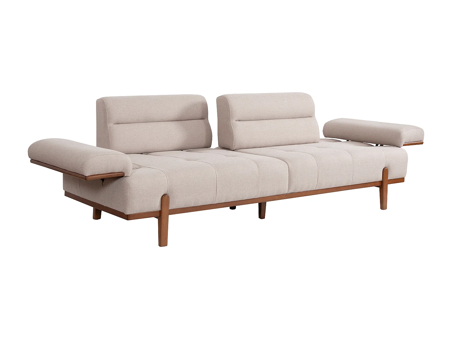 Set Divano Spring 3 pezzi Beige‑Grigio – 2 divani 3 posti + poltrona, 2 letti 90×200 cm