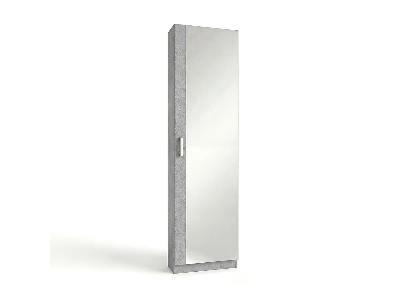 Sapateira com espelho Roma Cimento cinzento