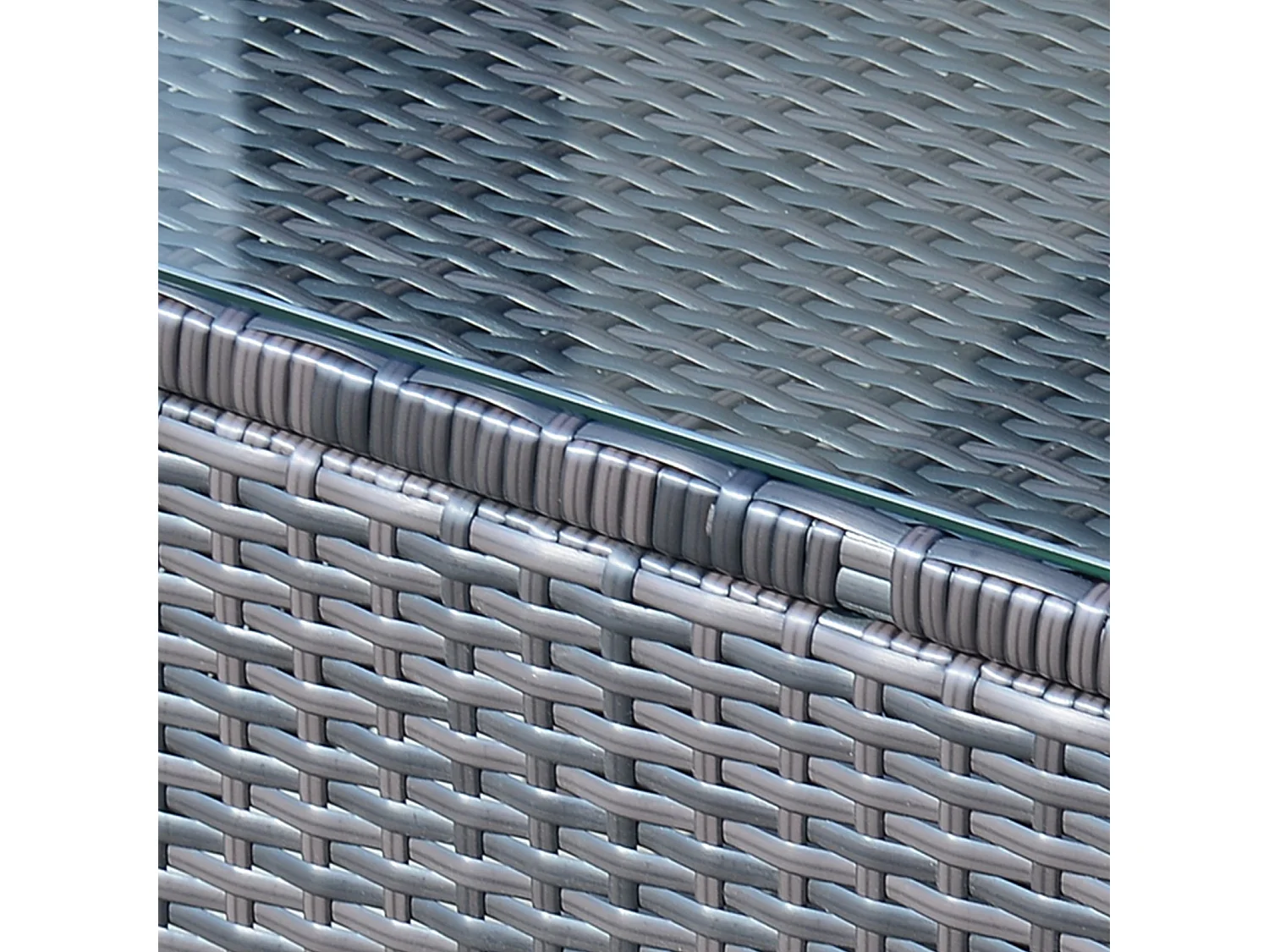 EasyComfort Tavolino da Giardino in Vetro Temperato 5mm Rettangolare Esterno Rattan 85 x 50 x 39 cm Marrone