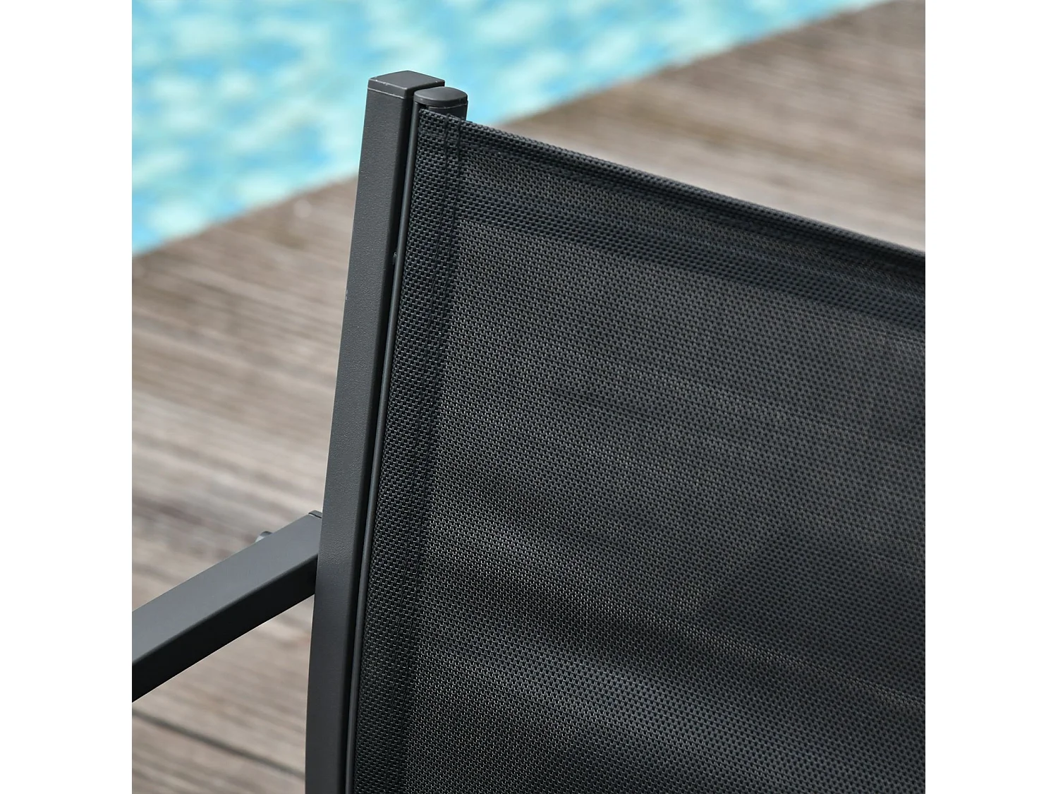 EasyComfort Salotto da Esterno, Set 4 Pezzi con 1 Tavolino, 2 Sedie da Giardino e 1 Panca in Metallo, Nero