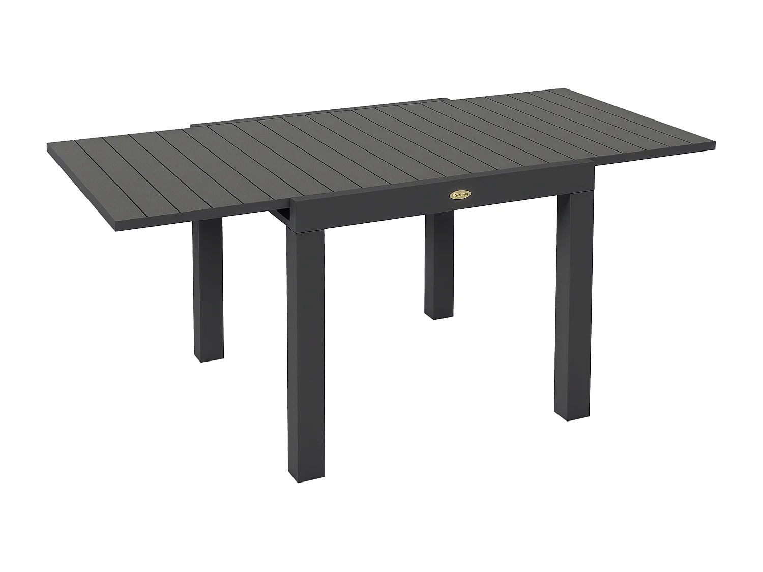 EasyComfort Tavolo da Giardino Allungabile per 4-6 Persone con Piano a Doghe, in Alluminio, 81/162x80x75 cm, Grigio