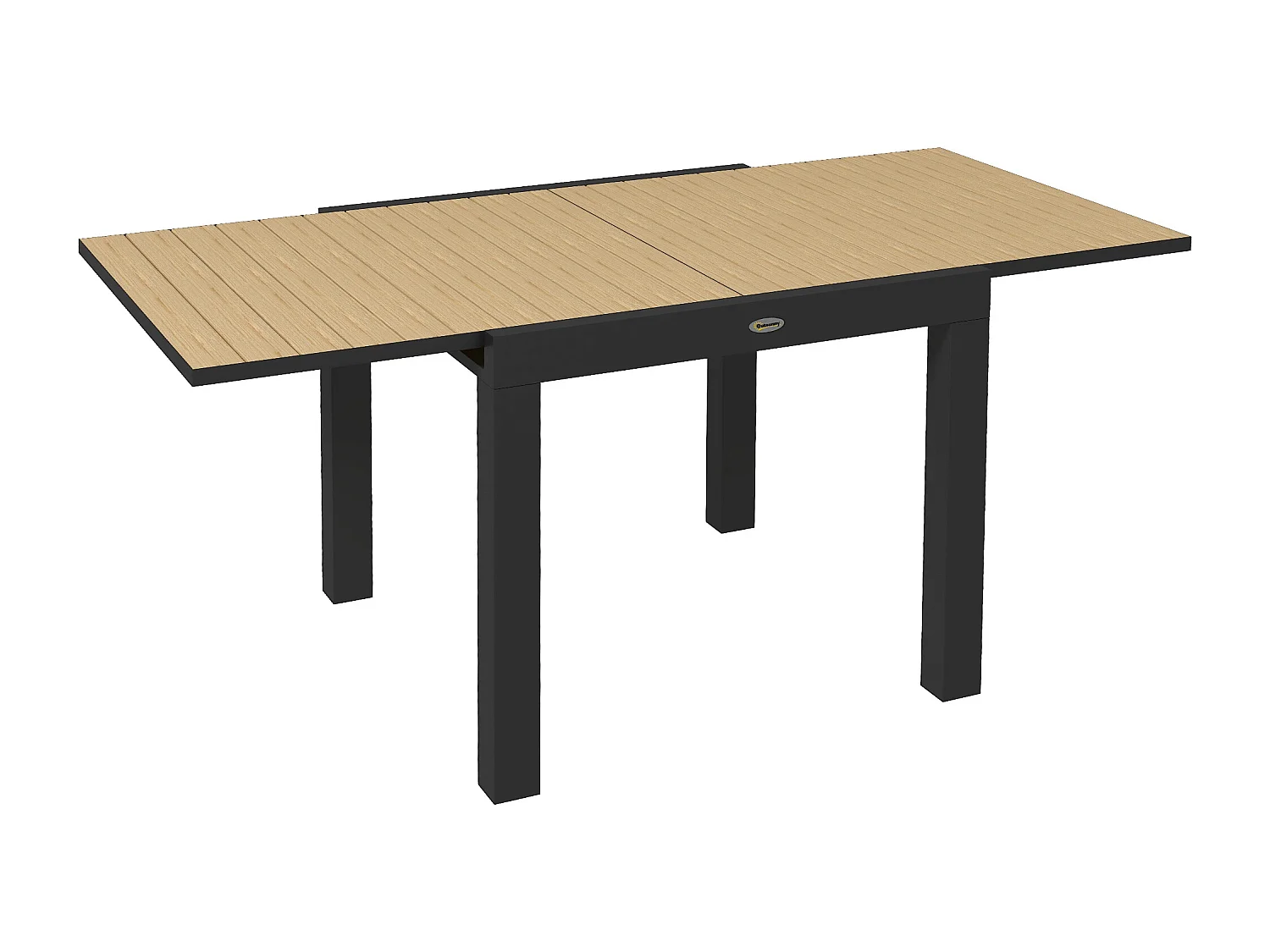 EasyComfort Tavolo da Giardino Allungabile per 4-6 Persone con Piano a Doghe, in Alluminio, 81/162x80x75 cm, Giallo