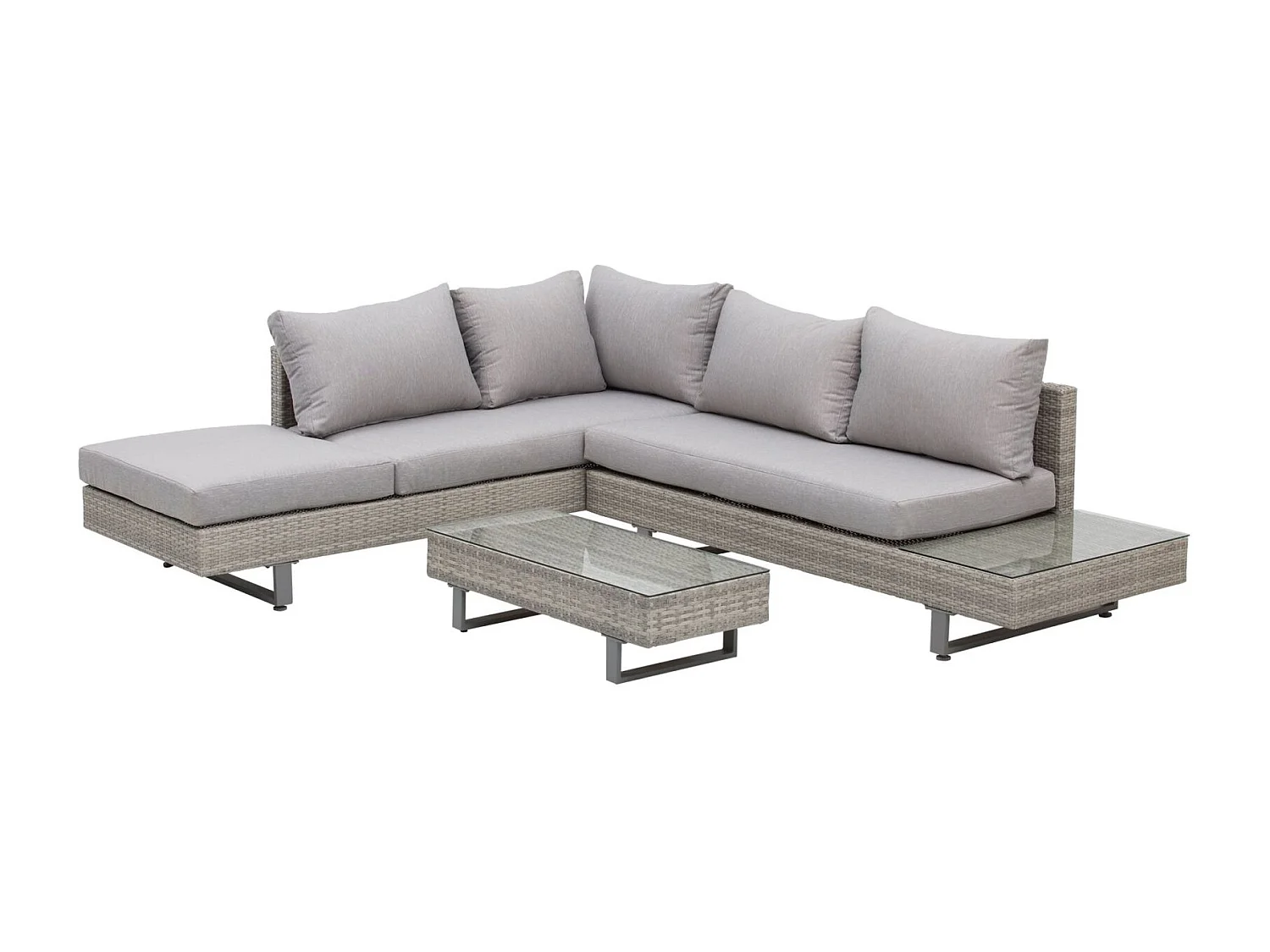 EasyComfort Set Giardino Esterno, Salotto da Giardino, Set Divani da Esterno con Tavolino da Giardino, Mobili da Giardino in Rattan Grigio