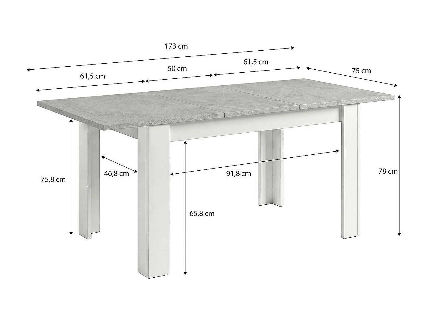 Mesa de comedor extensible Danna