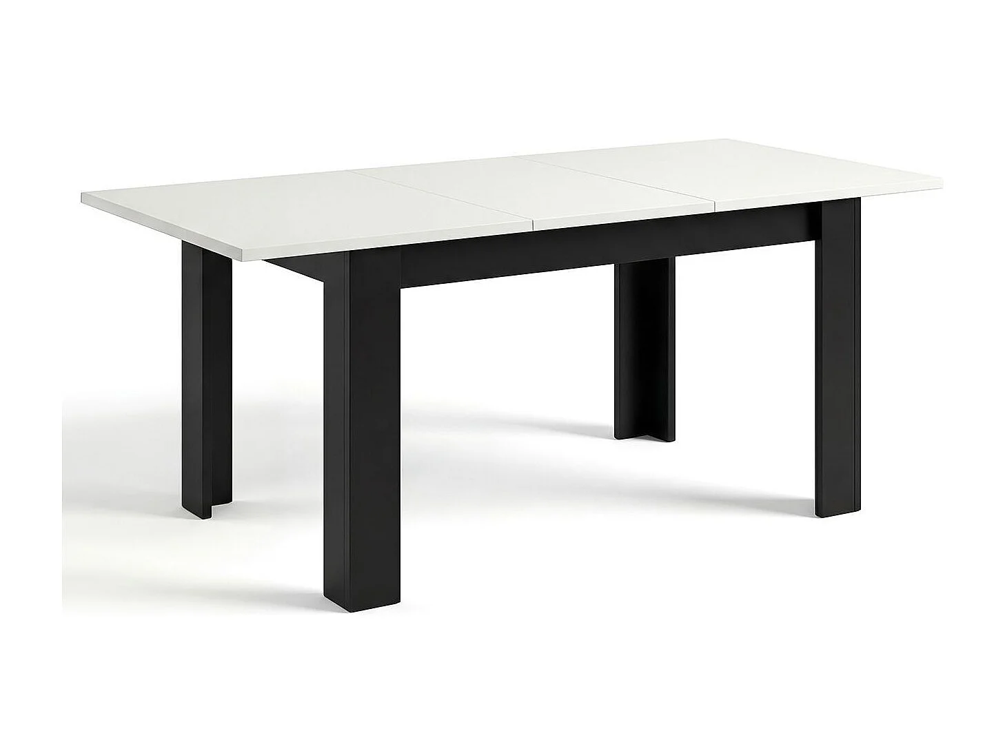 Mesa de jantar extensível 140-190x90 cm Sira Negro Mate - Blanco Artik
