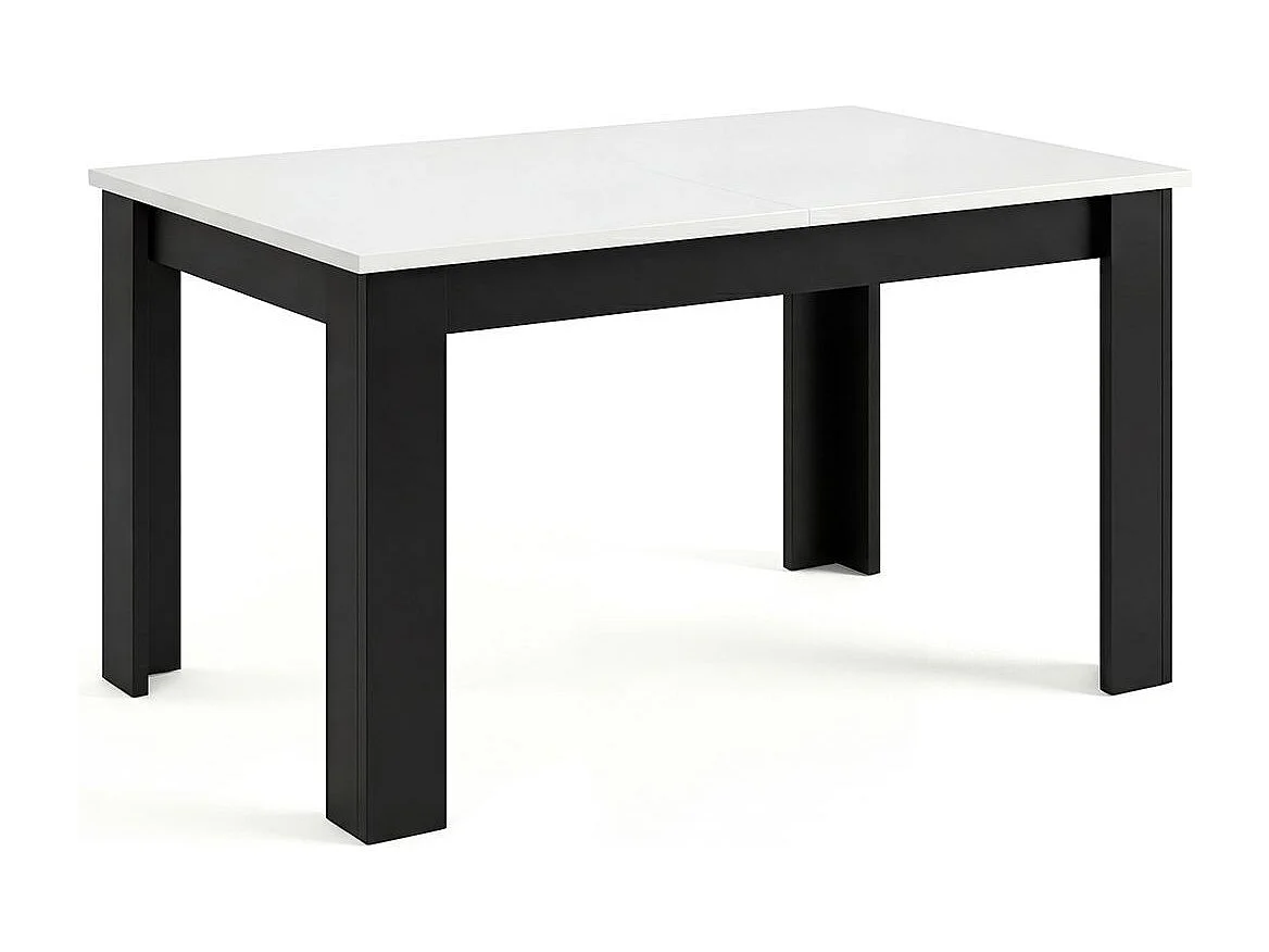 Mesa de jantar extensível 140-190x90 cm Sira Negro Mate - Blanco Artik