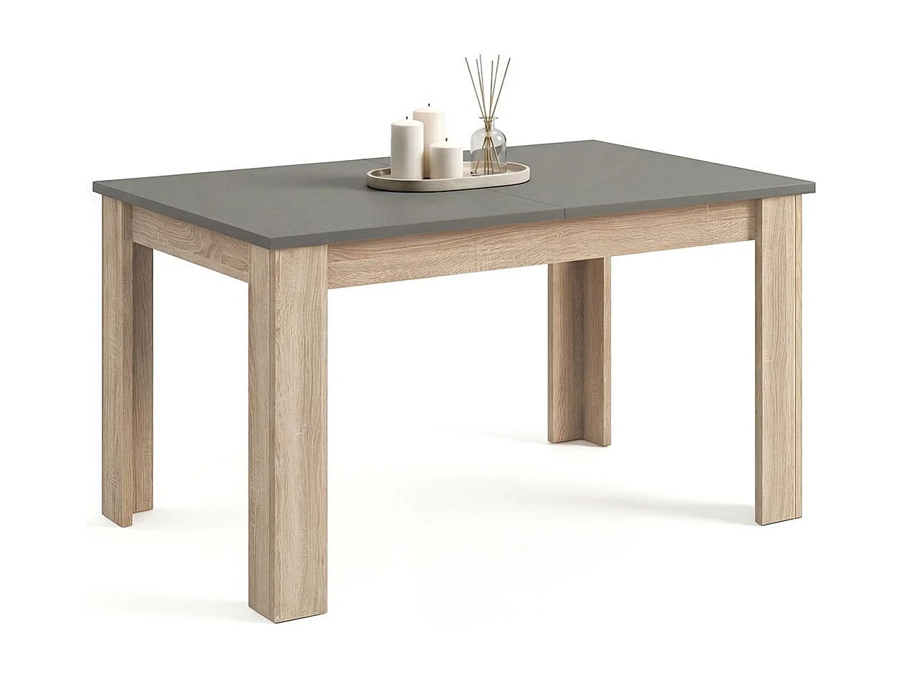 Mesa de jantar extensível 140-190x90 cm Sira Roble Canadian - Grafito