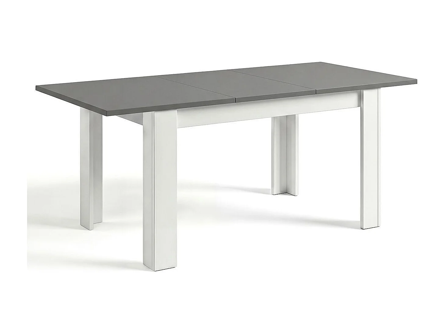 Mesa de jantar extensível 140-190x90 cm Sira Artik Branco (Branco mate) - Cinzento antracite