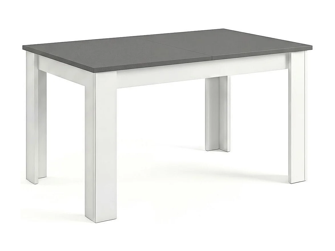 Mesa de jantar extensível 140-190x90 cm Sira Artik Branco (Branco mate) - Cinzento antracite