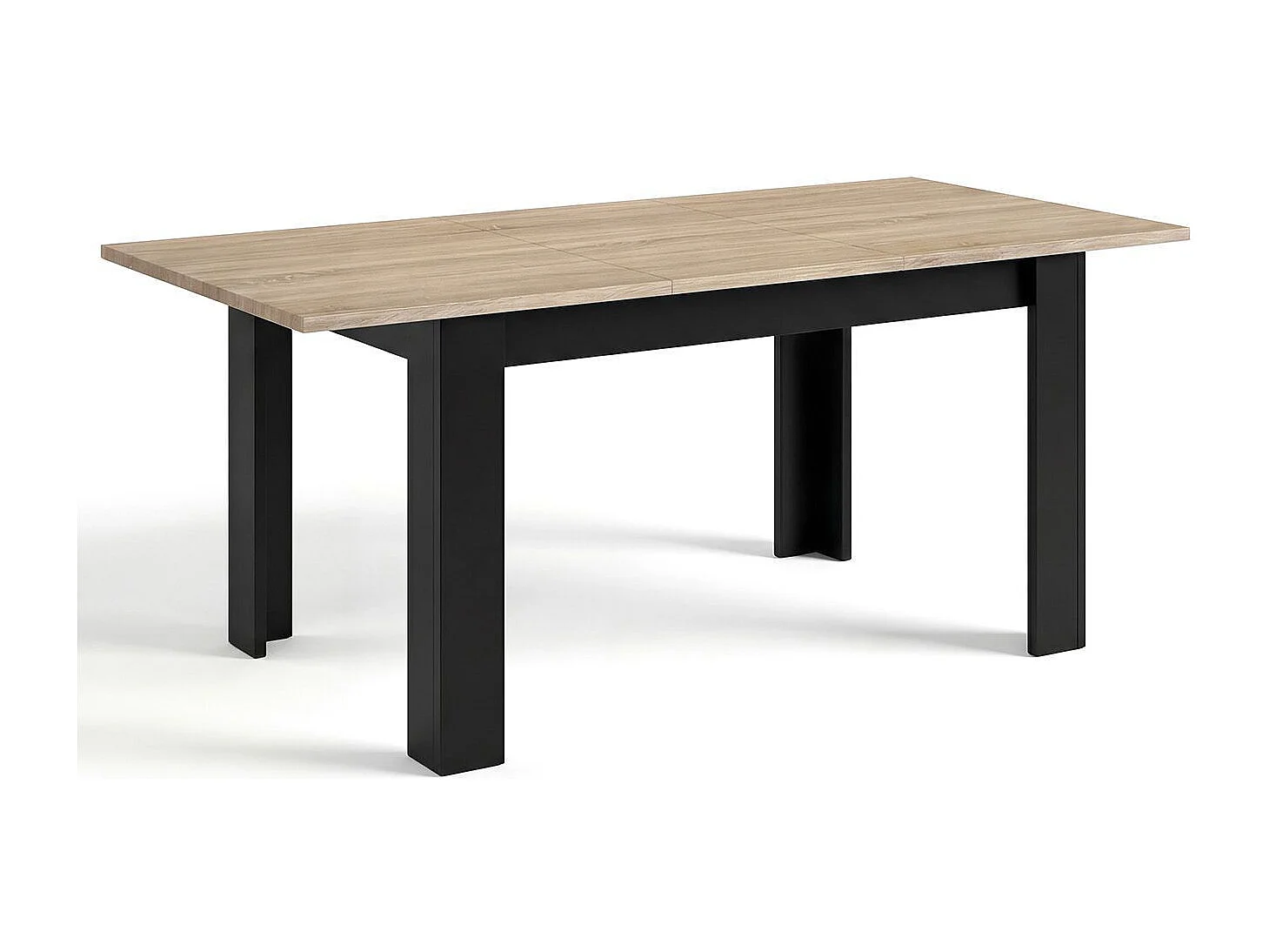 Mesa de jantar extensível 140-190x90 cm Sira Negro Mate - Roble Canadian