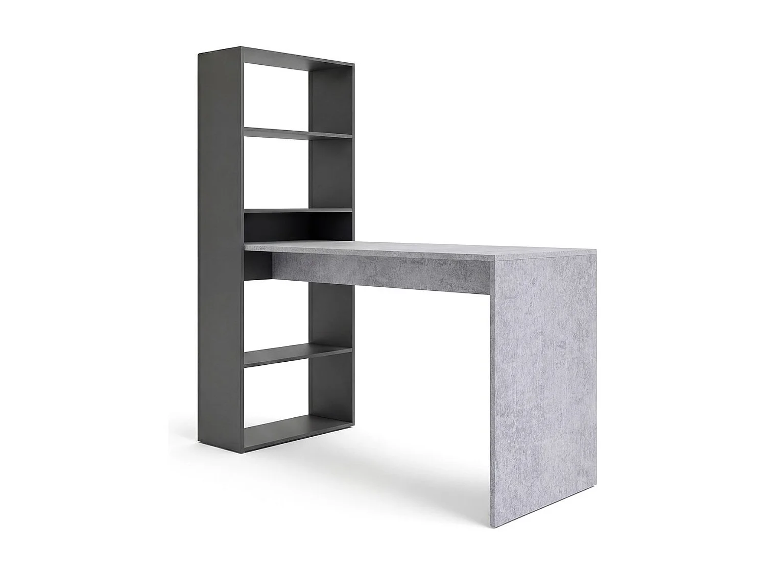 Secretária Cosmic com prateleiras Gris Grafito - Gris Cemento
