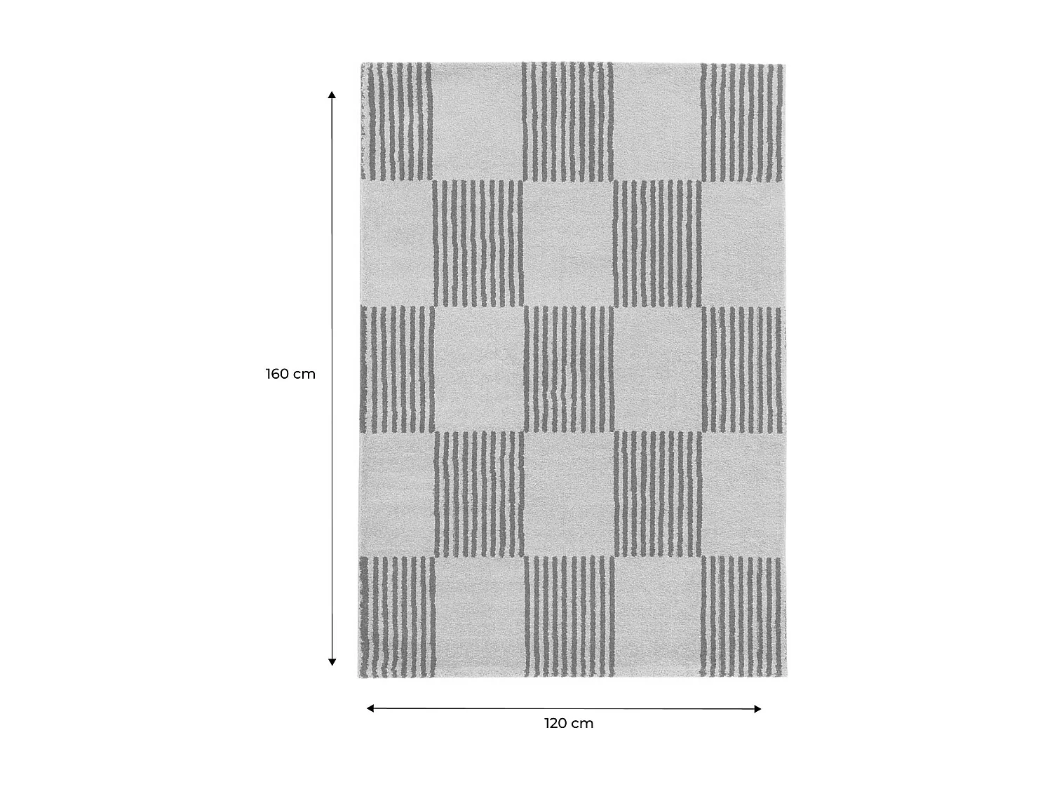 Tapis intérieur damier jaune et blanc 120 x 160 cm - Fergew