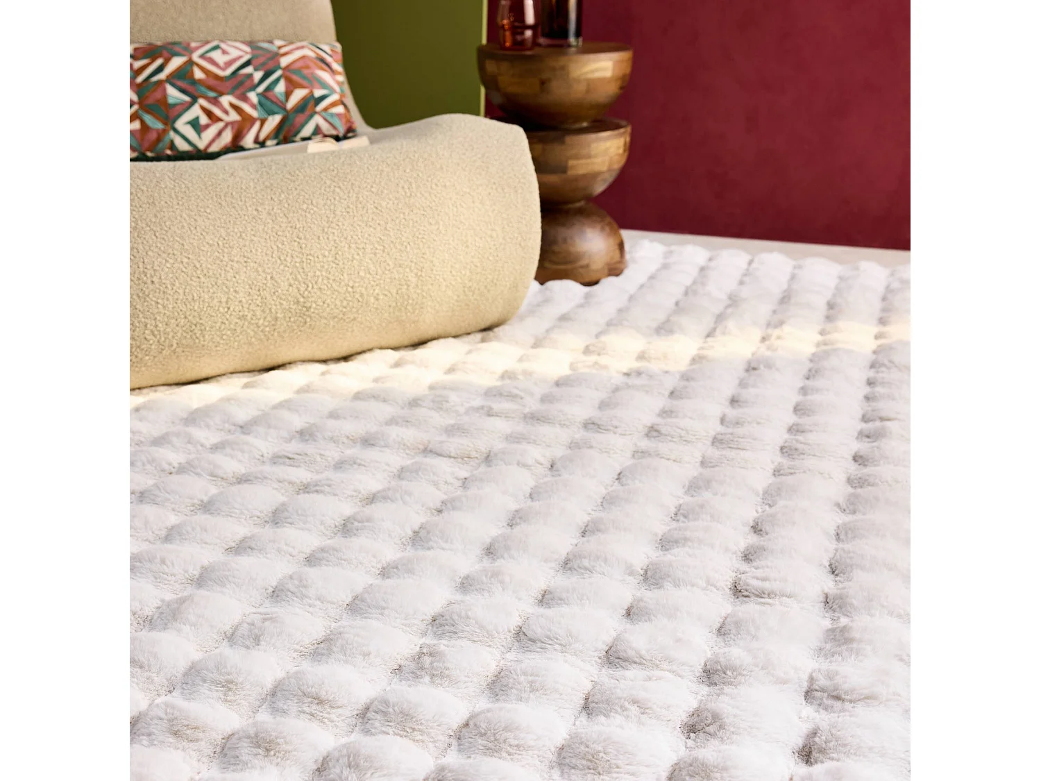 Tapis d'intérieur bubble 100% polyester blanc BUMPY. 200 x 290 cm