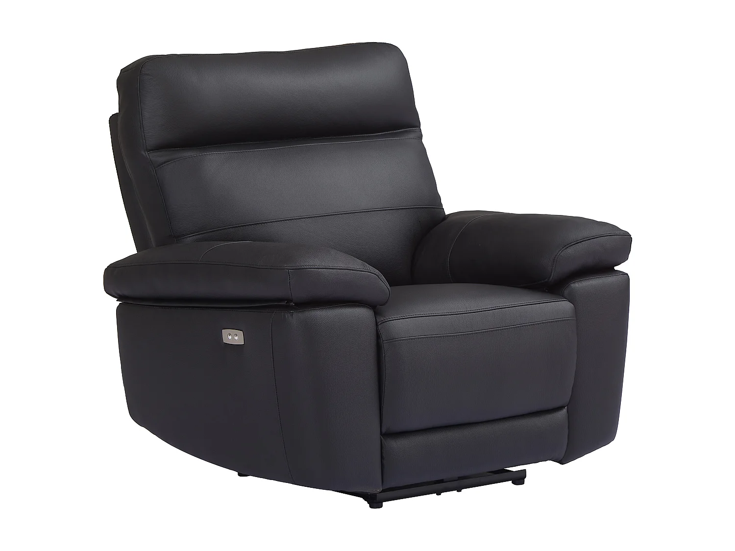 Fauteuil relax en cuir noir RANIFA
