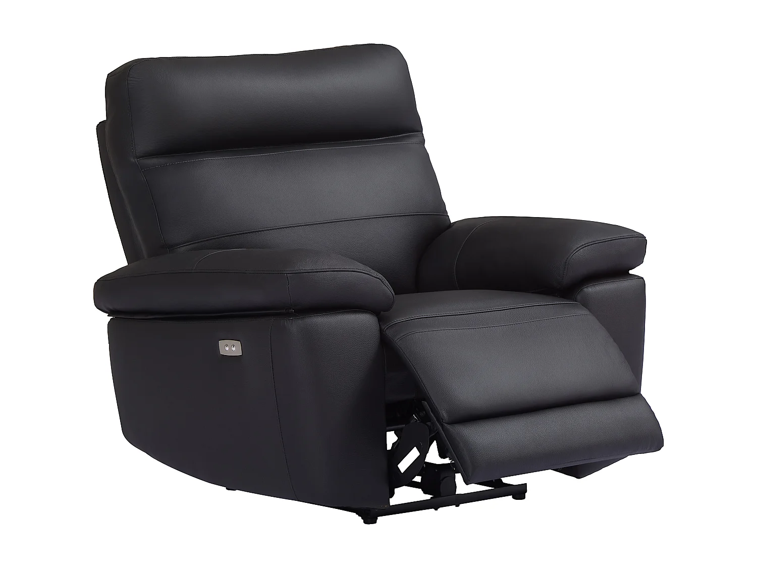 Fauteuil relax en cuir noir RANIFA