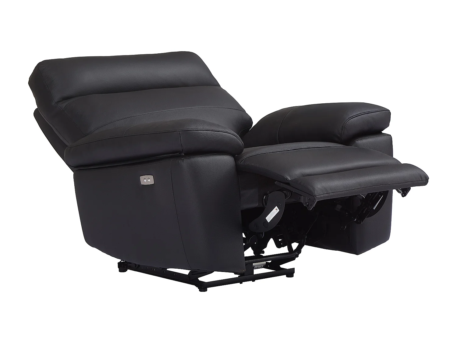 Fauteuil relax en cuir noir RANIFA