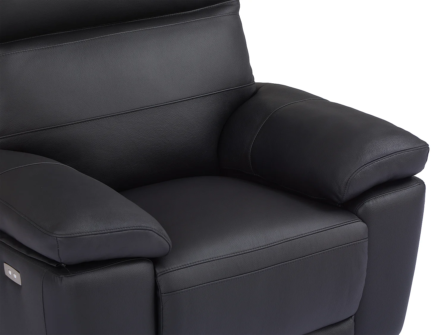 Fauteuil relax en cuir noir RANIFA