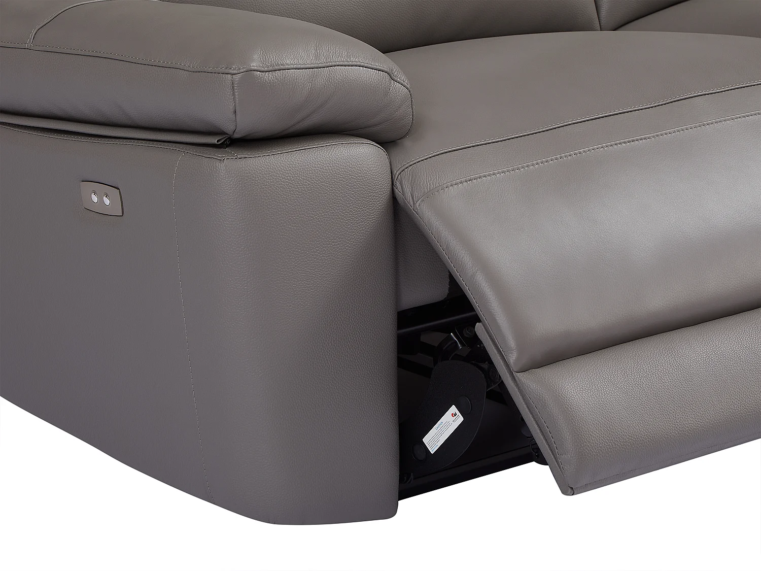 Fauteuil relax en cuir gris RANIFA