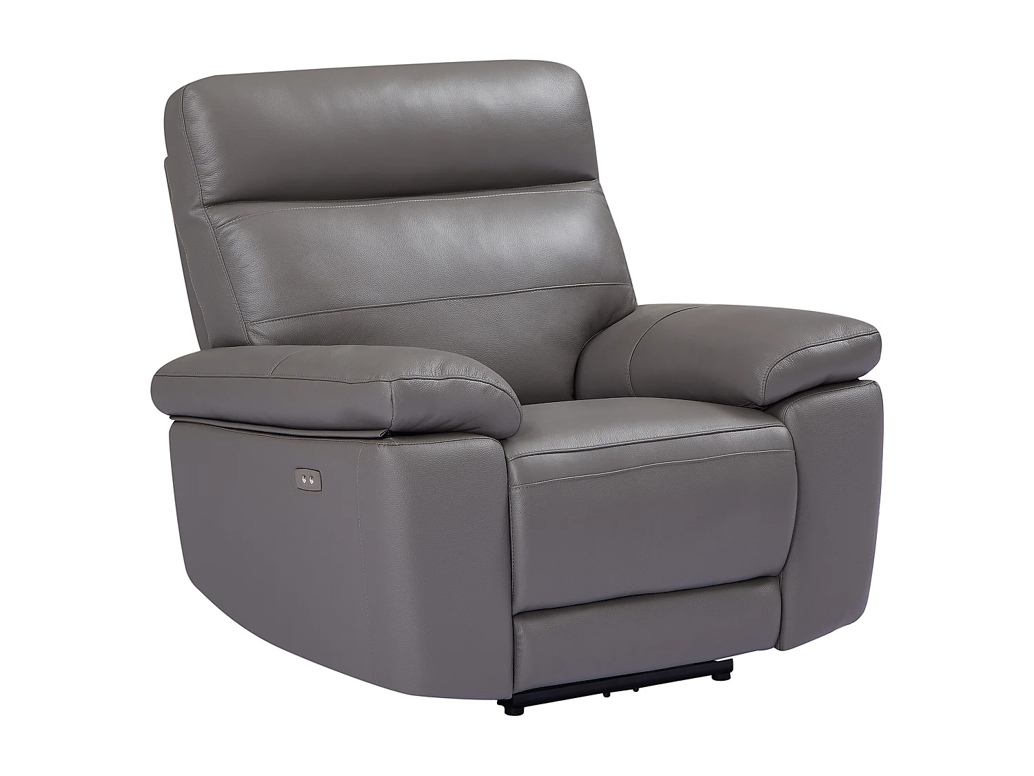Fauteuil relax en cuir gris RANIFA