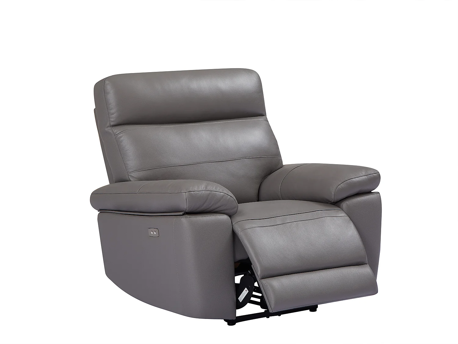 Fauteuil relax en cuir gris RANIFA