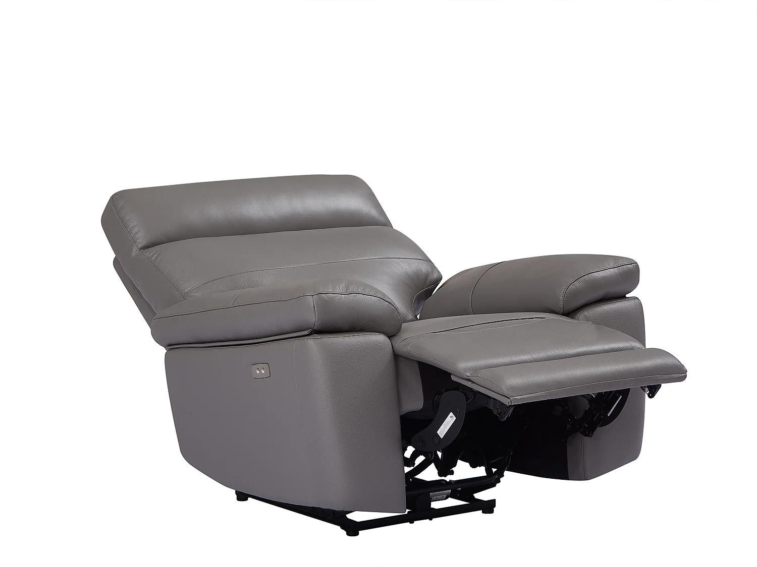Fauteuil relax en cuir gris RANIFA