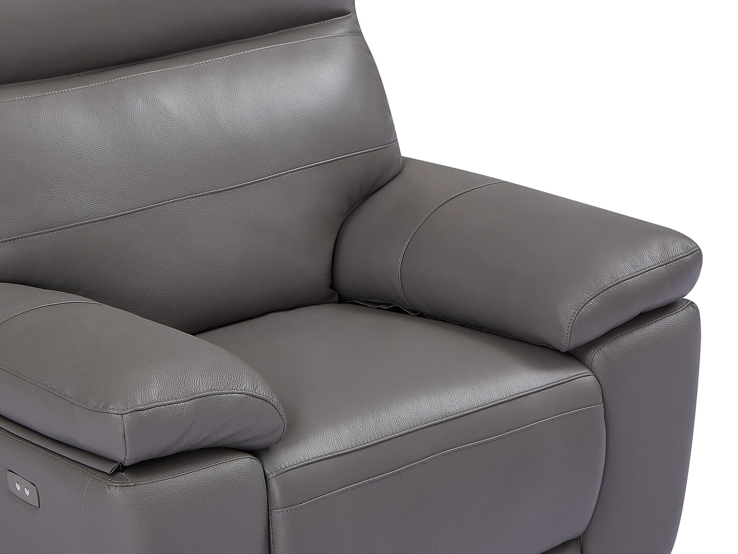 Fauteuil relax en cuir gris RANIFA