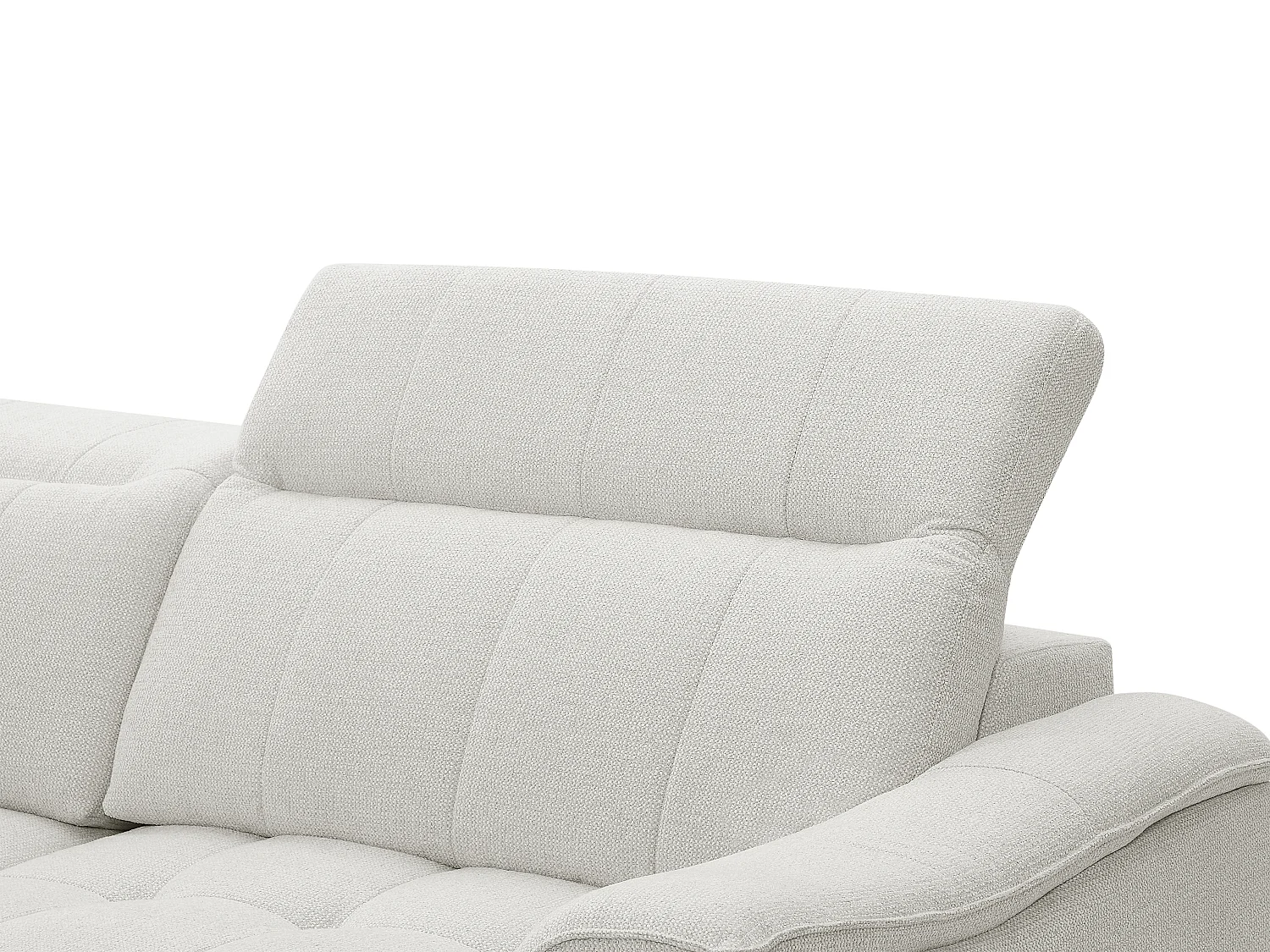 Canapé d'angle gauche relax électrique avec assise coulissante en tissu beige YESAGA