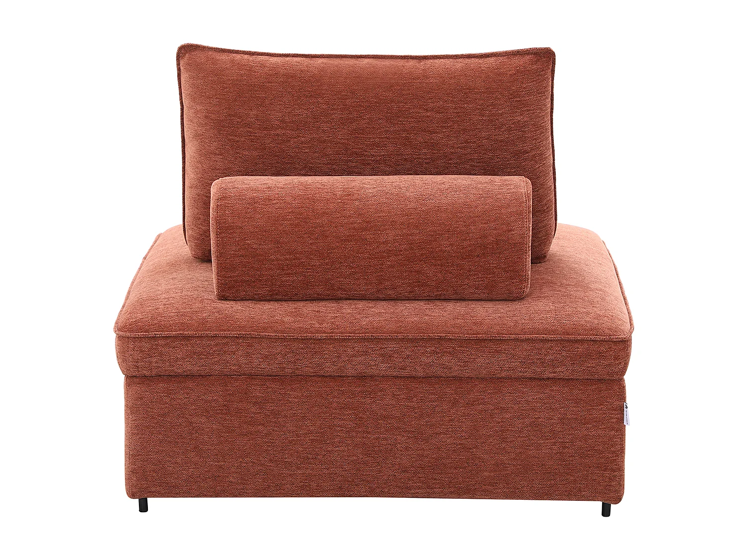 Fauteuil convertible chauffeuse en tissu chiné terracotta EKAVO
