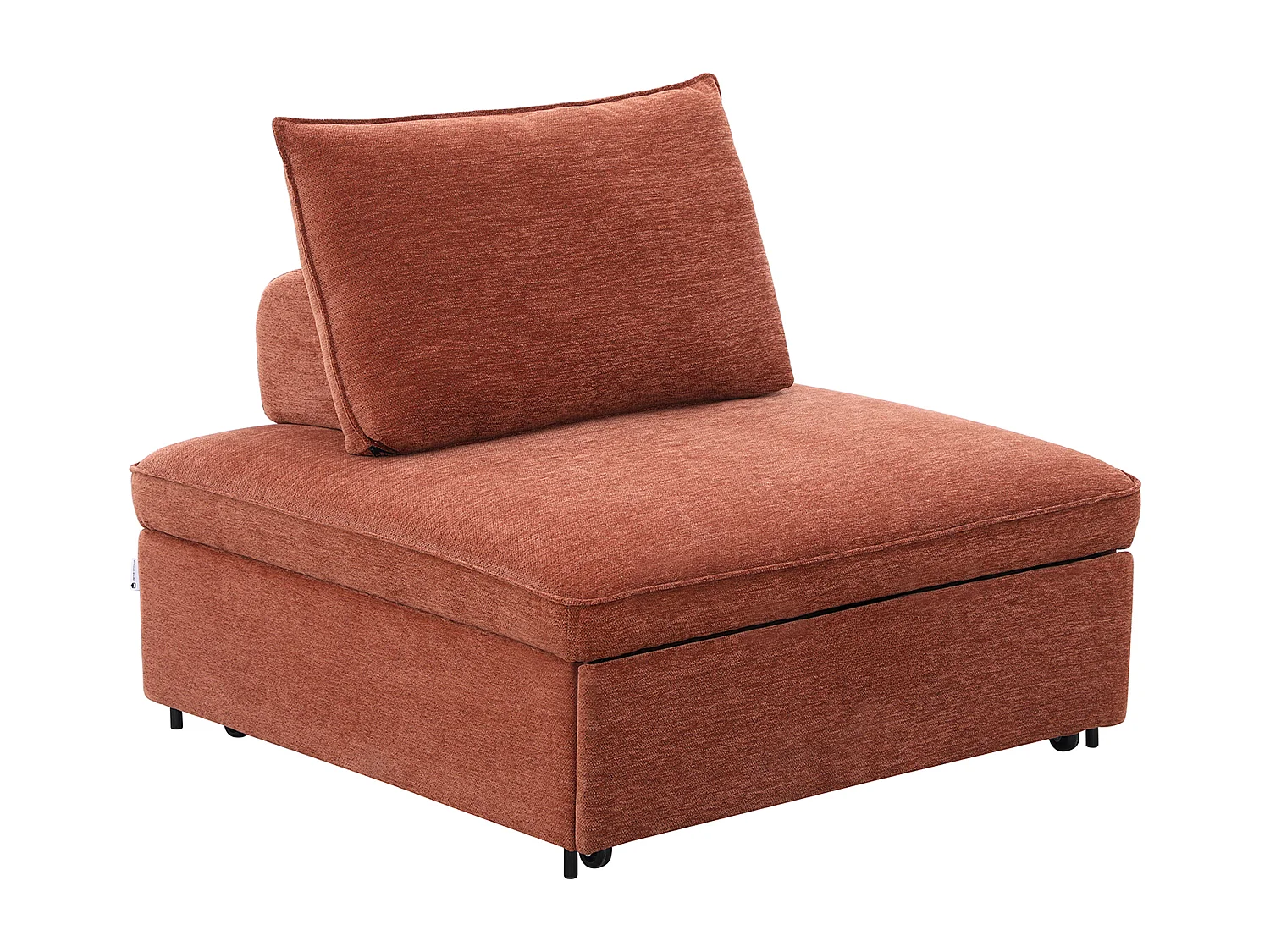 Fauteuil convertible chauffeuse en tissu chiné terracotta EKAVO