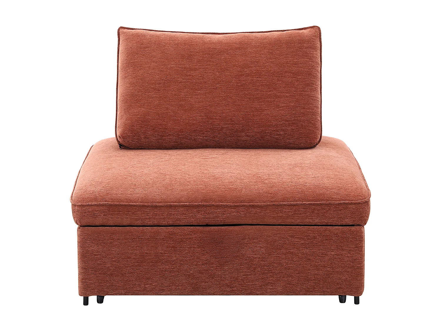 Fauteuil convertible chauffeuse en tissu chiné terracotta EKAVO