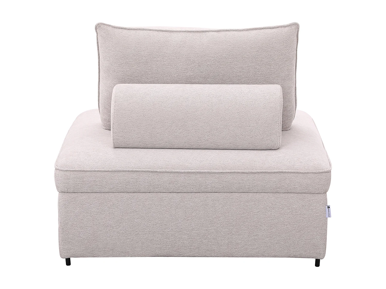 Fauteuil convertible chauffeuse en tissu chiné beige EKAVO
