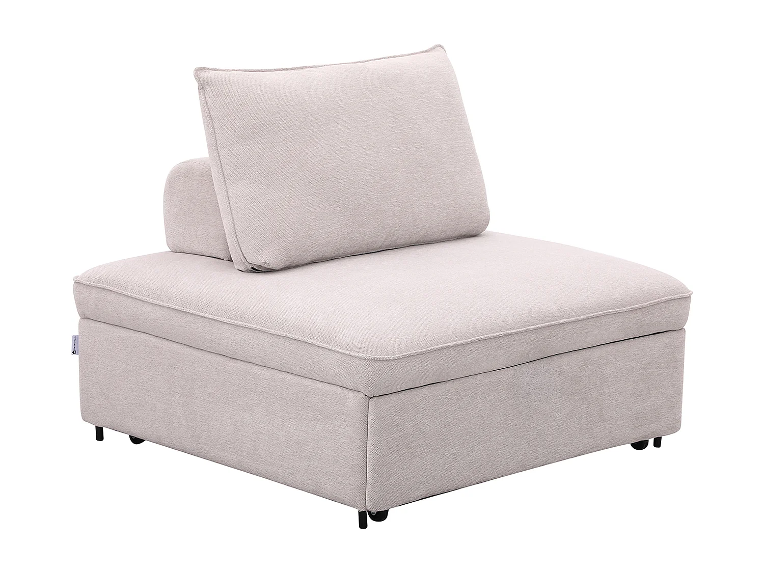 Fauteuil convertible chauffeuse en tissu chiné beige EKAVO