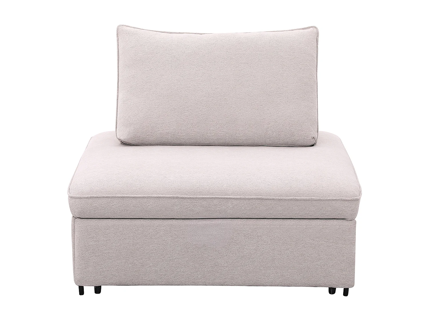 Fauteuil convertible chauffeuse en tissu chiné beige EKAVO