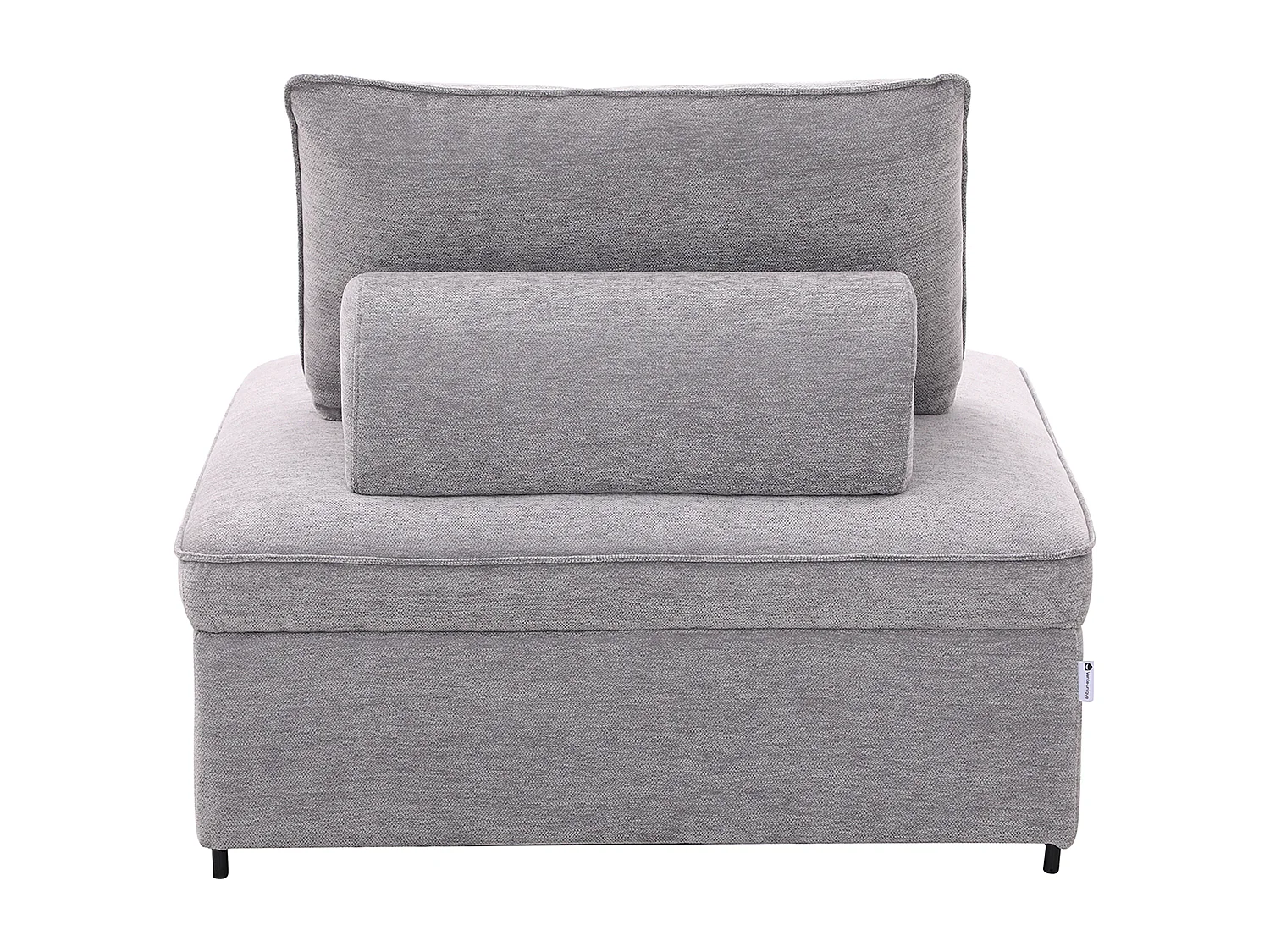 Fauteuil convertible chauffeuse en tissu chiné gris EKAVO