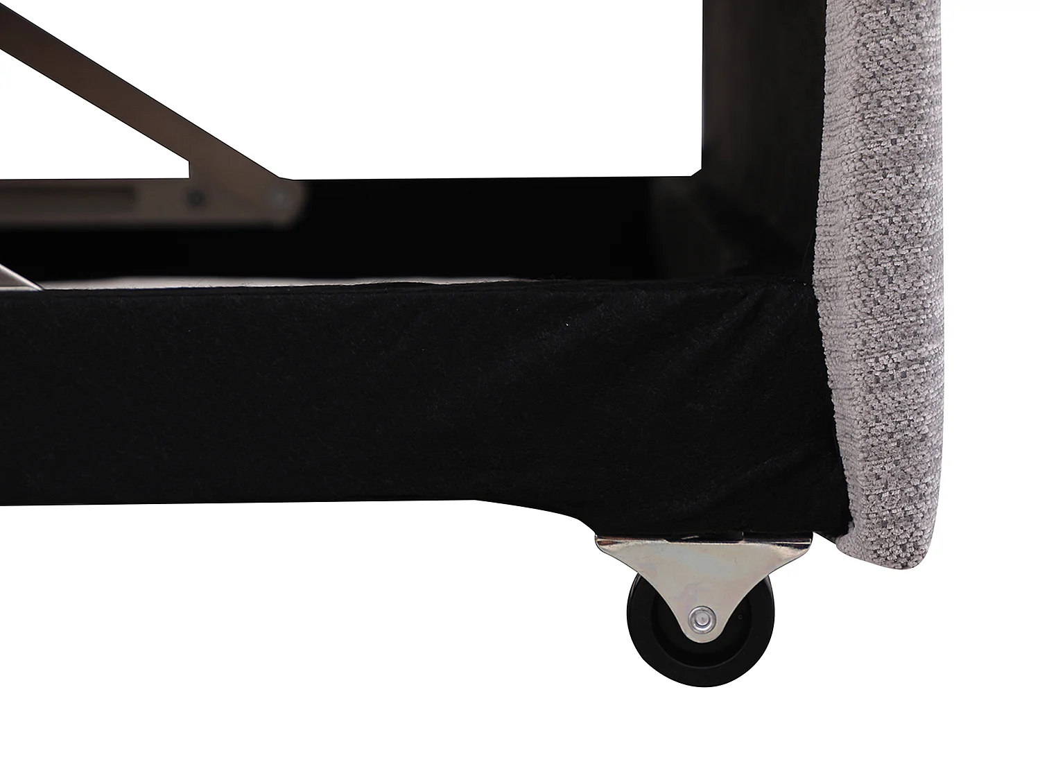 Fauteuil convertible chauffeuse en tissu chiné gris EKAVO