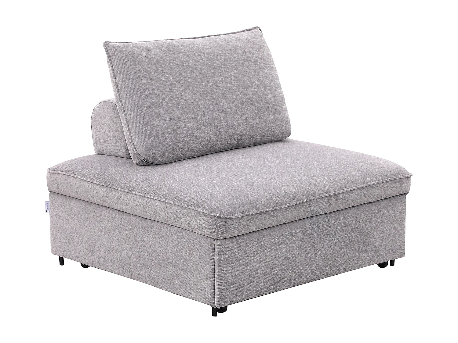 Fauteuil convertible chauffeuse en tissu chiné gris EKAVO
