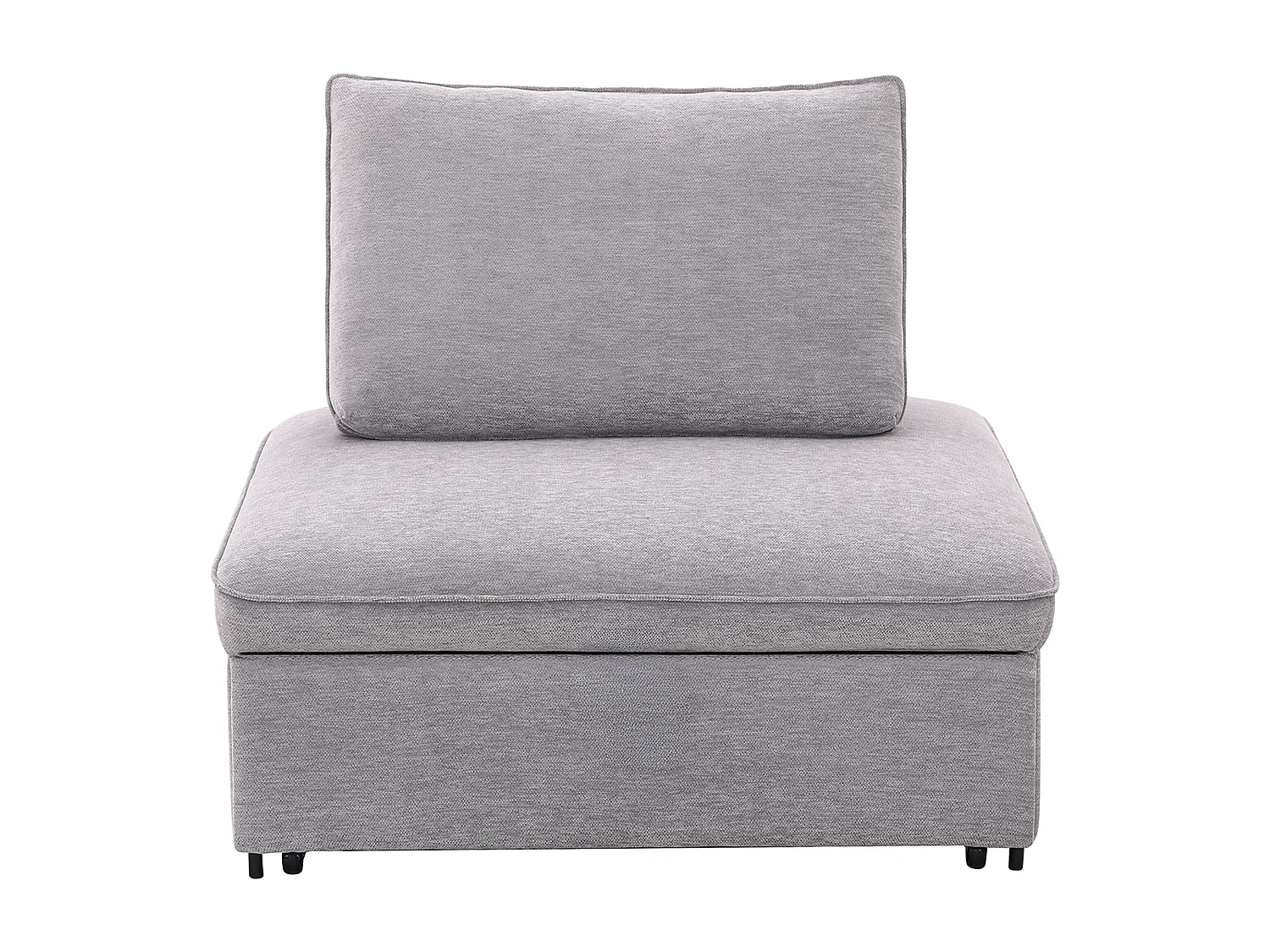 Fauteuil convertible chauffeuse en tissu chiné gris EKAVO