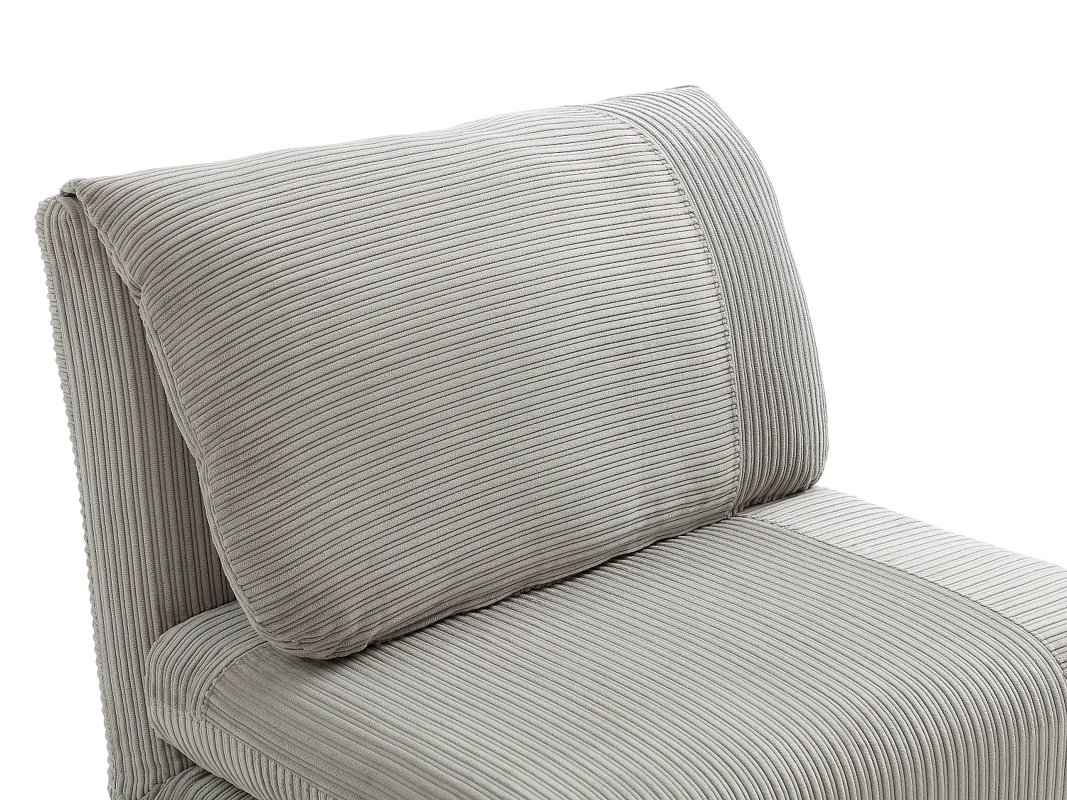 Fauteuil convertible en velours côtelé gris clair PALULA