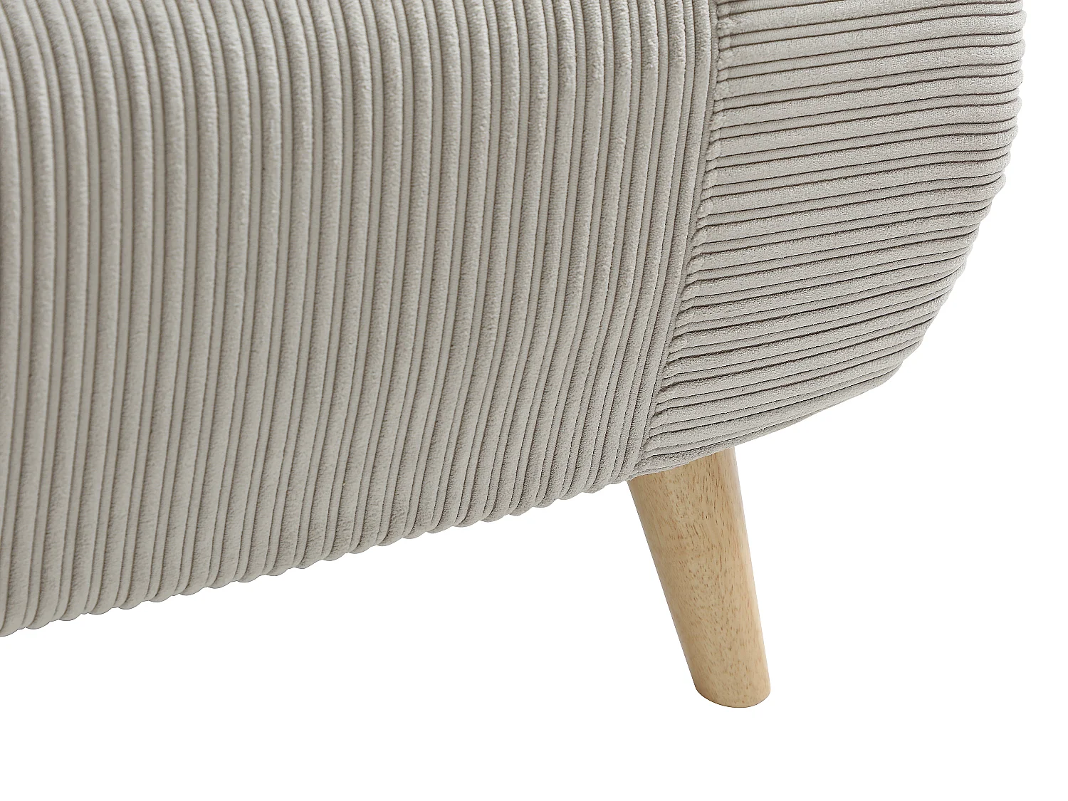 Fauteuil convertible en velours côtelé gris clair PALULA
