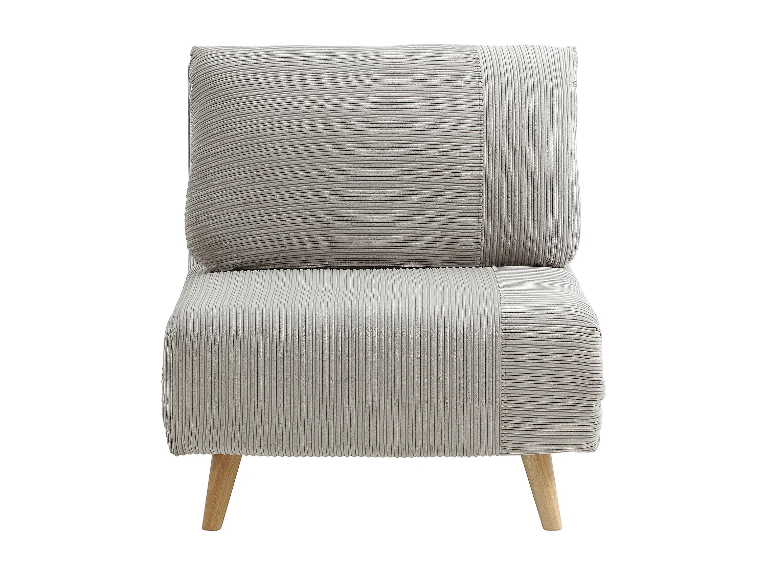 Fauteuil convertible en velours côtelé gris clair PALULA