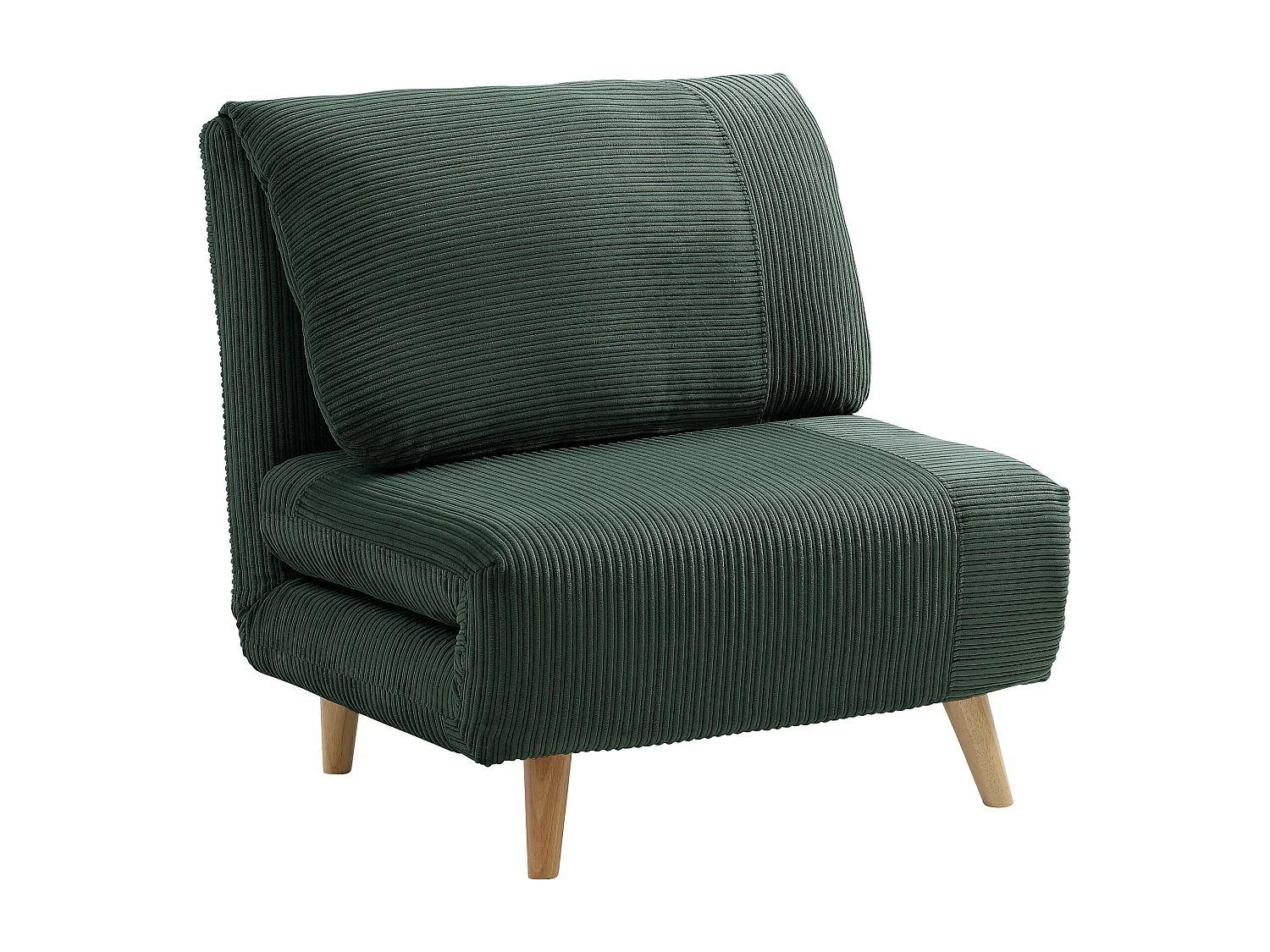 Poltrona letto in velluto a coste - Verde abete - PALULA