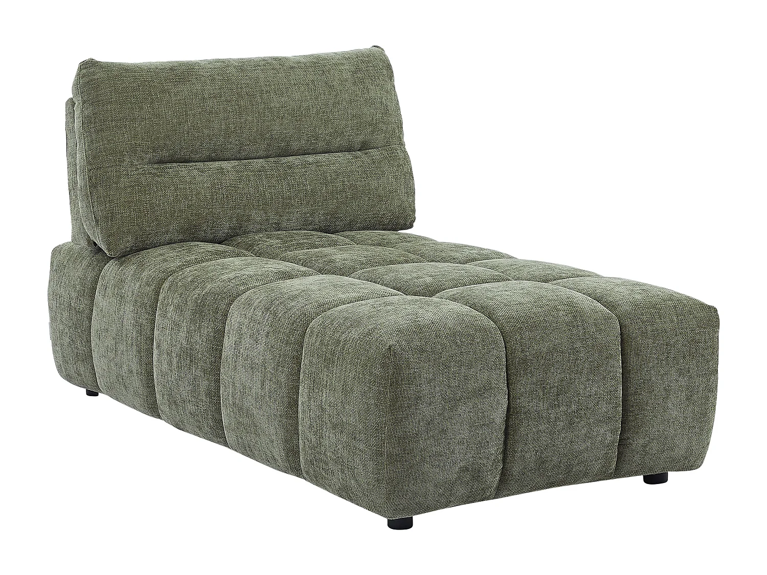 Méridienne avance-recule en tissu texturé vert APOLIU