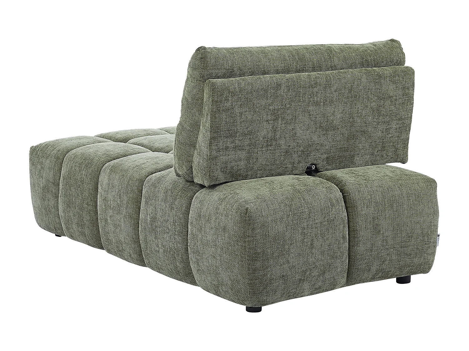 Méridienne avance-recule en tissu texturé vert APOLIU