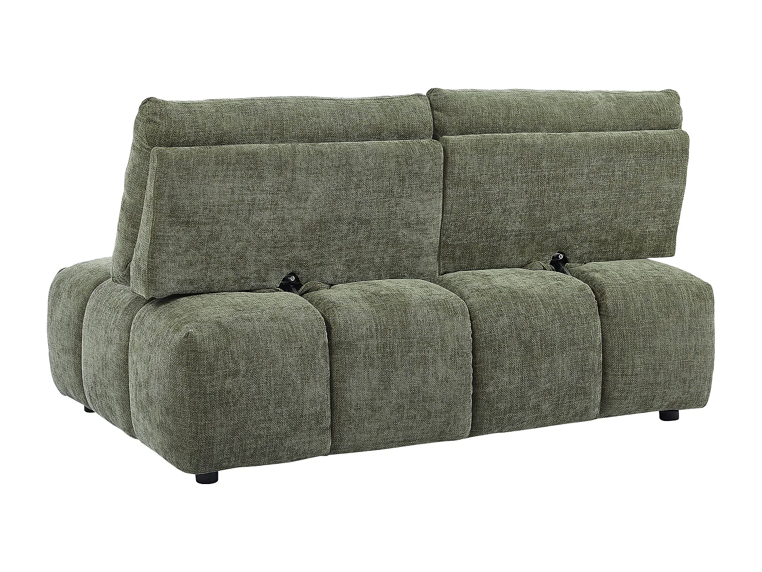 Canapé 2 places avance-recule en tissu texturé vert APOLIU