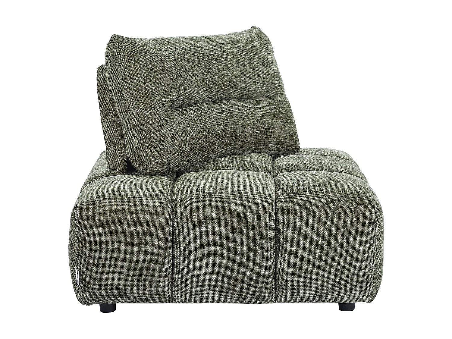Fauteuil d'angle dossier avance-recule en tissu texturé vert APOLIU