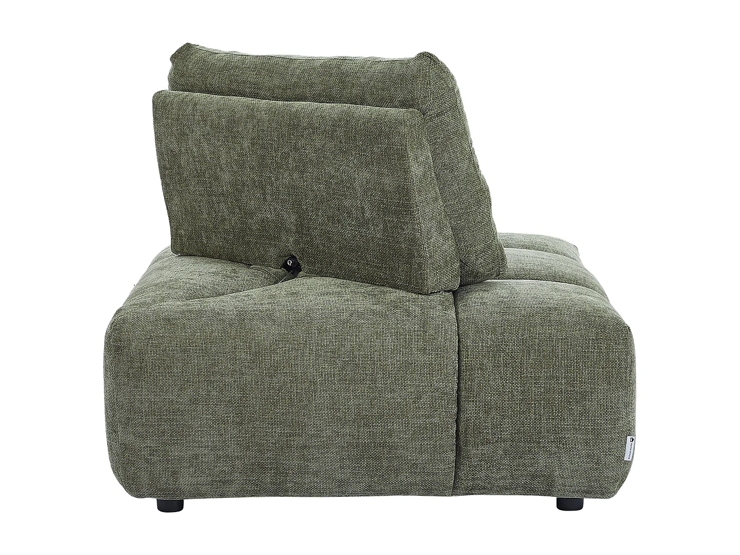 Fauteuil d'angle dossier avance-recule en tissu texturé vert APOLIU