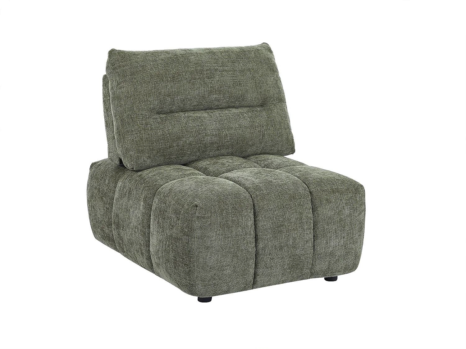 Fauteuil dossier avance-recule en tissu texturé vert APOLIU