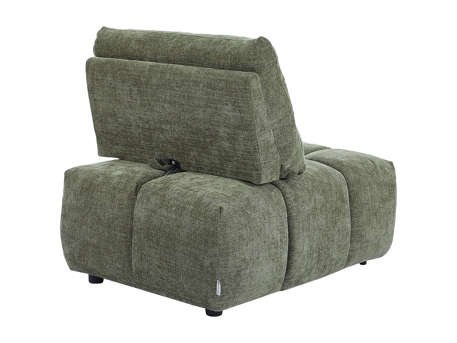 Fauteuil dossier avance-recule en tissu texturé vert APOLIU