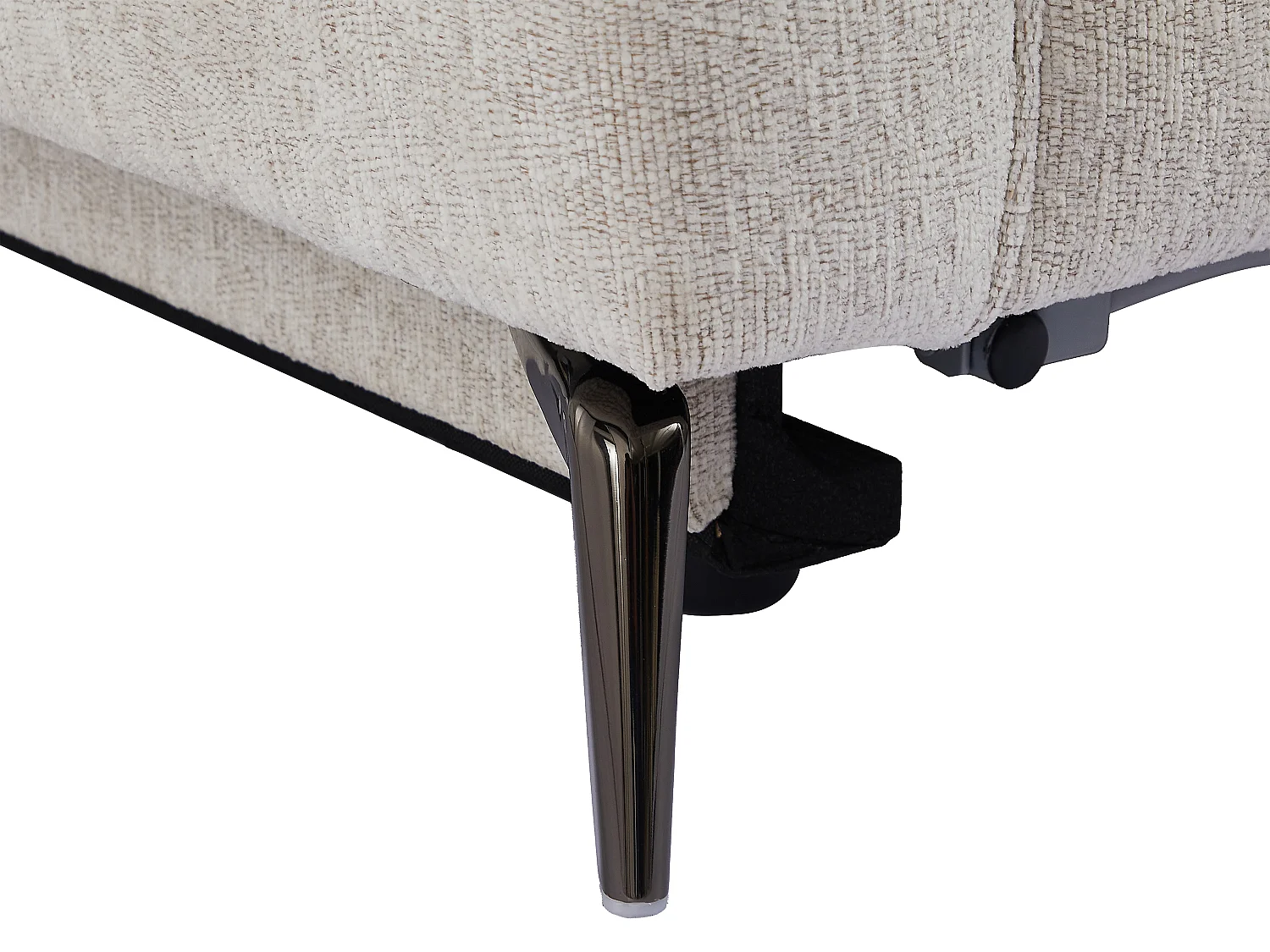 Canapé d'angle gauche convertible relax électrique en tissu chenille beige KOBIBRA